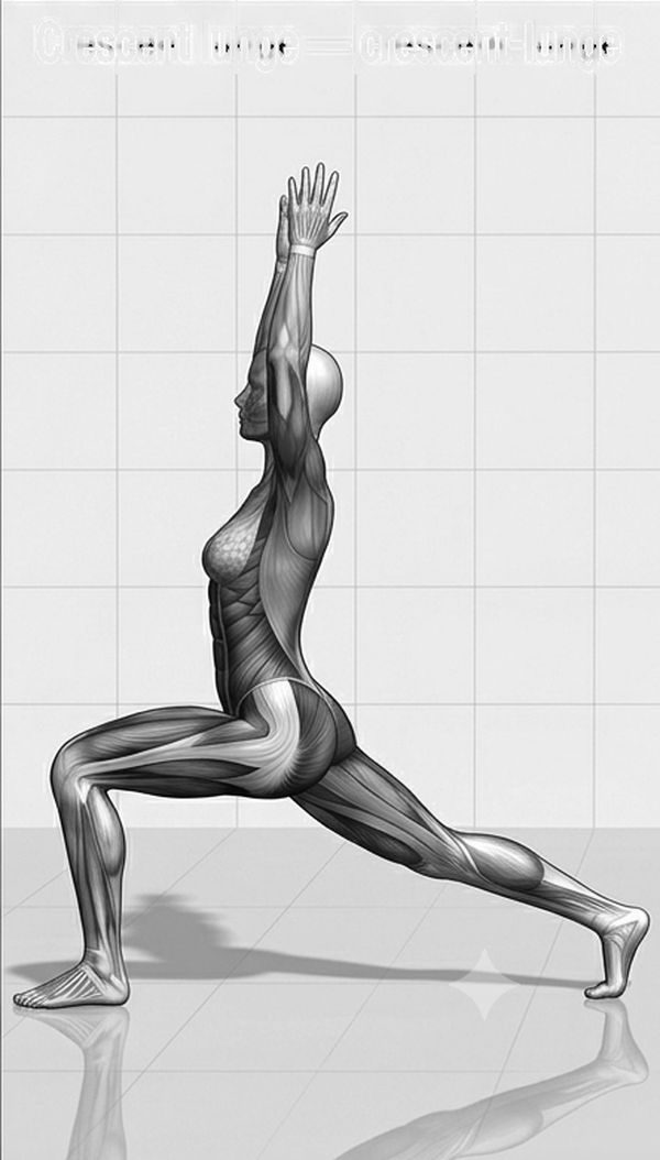 Line illustration of Crescent Lunge